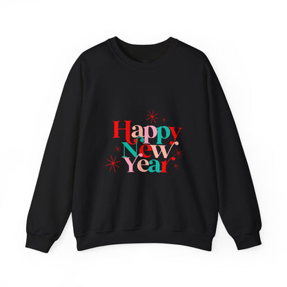 New Year Crewneck Sweatshirt — "Happy New Year" Festive Holiday Sweatshirt