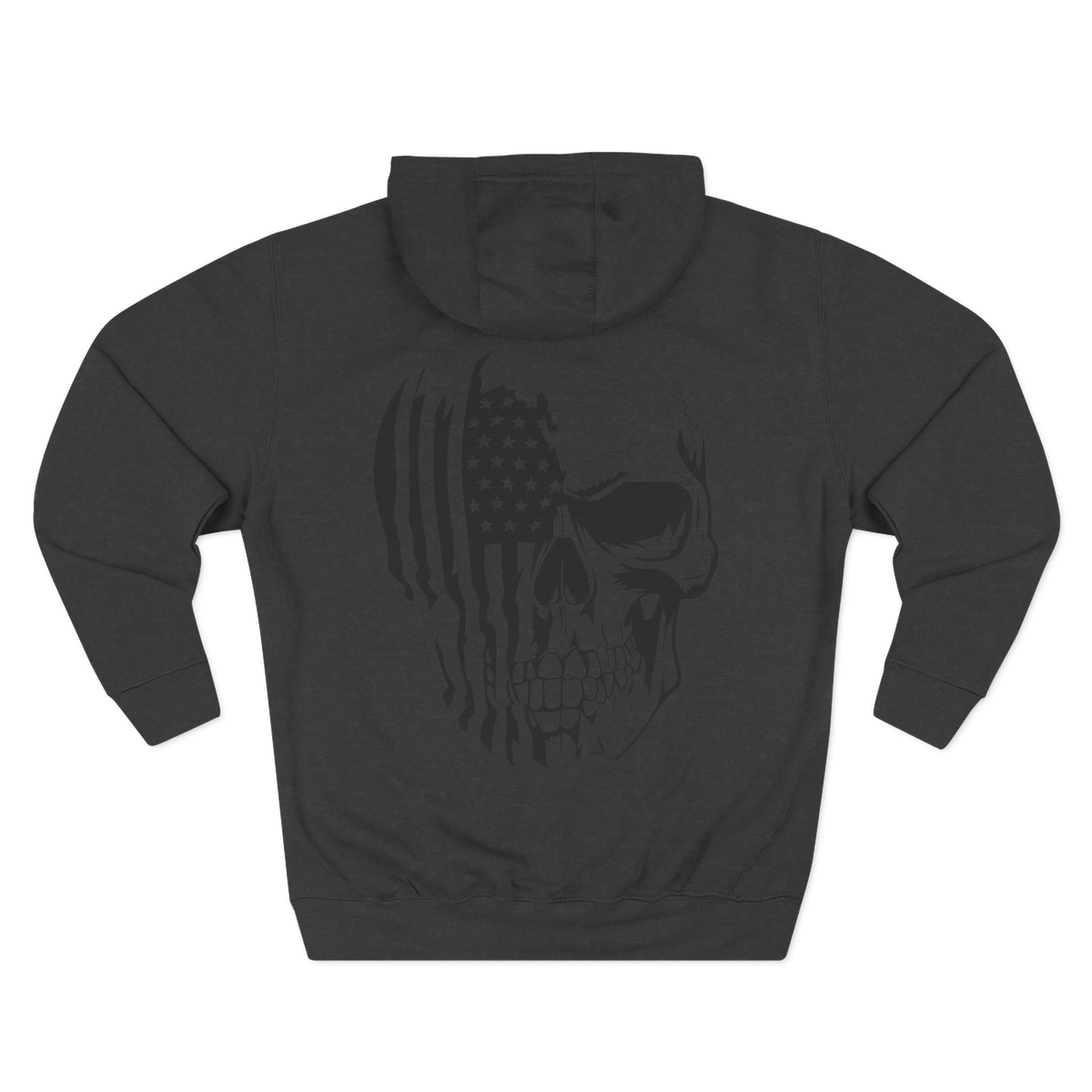 American Flag Skull Hoodie – Patriotic Grunge Fleece Pullover