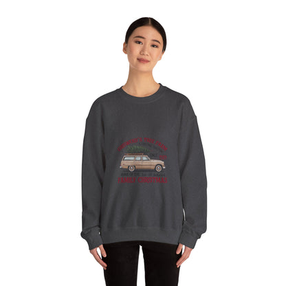 Family Christmas Sweatshirt — Croswold’s Tree Farm Vintage Station Wagon Design