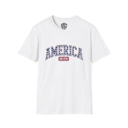America Graphic T-Shirt — EST.1776 Patriotic Stars & Stripes Tee