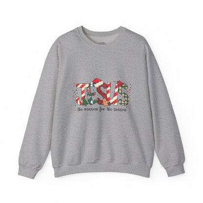 Crewneck Sweatshirt — “JESUS the reason for the season” Christmas Holiday Pullover