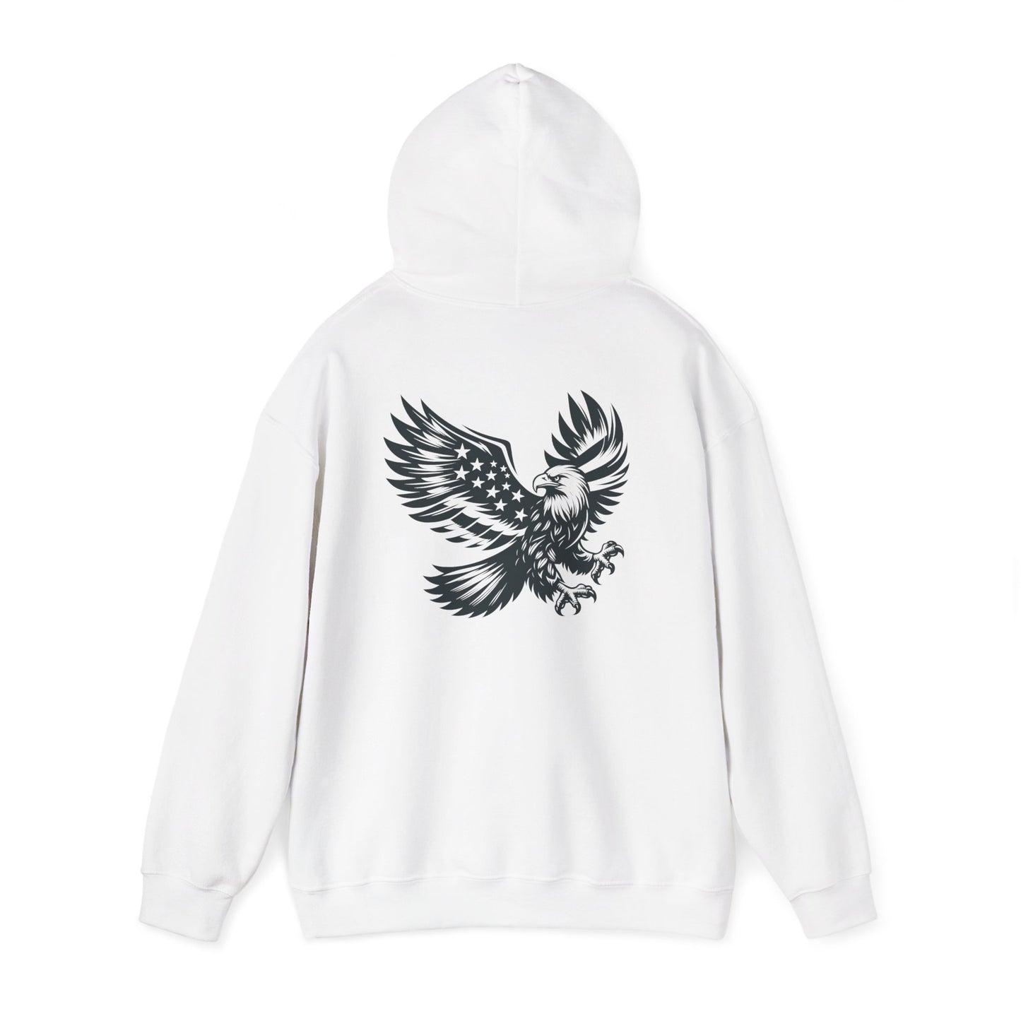 Eagle with American Flag Wings Hoodie — Patriotic Bald Eagle Back Graphic