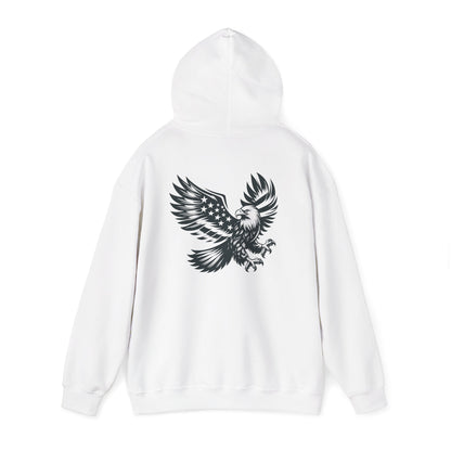 Eagle with American Flag Wings Hoodie — Patriotic Bald Eagle Back Graphic