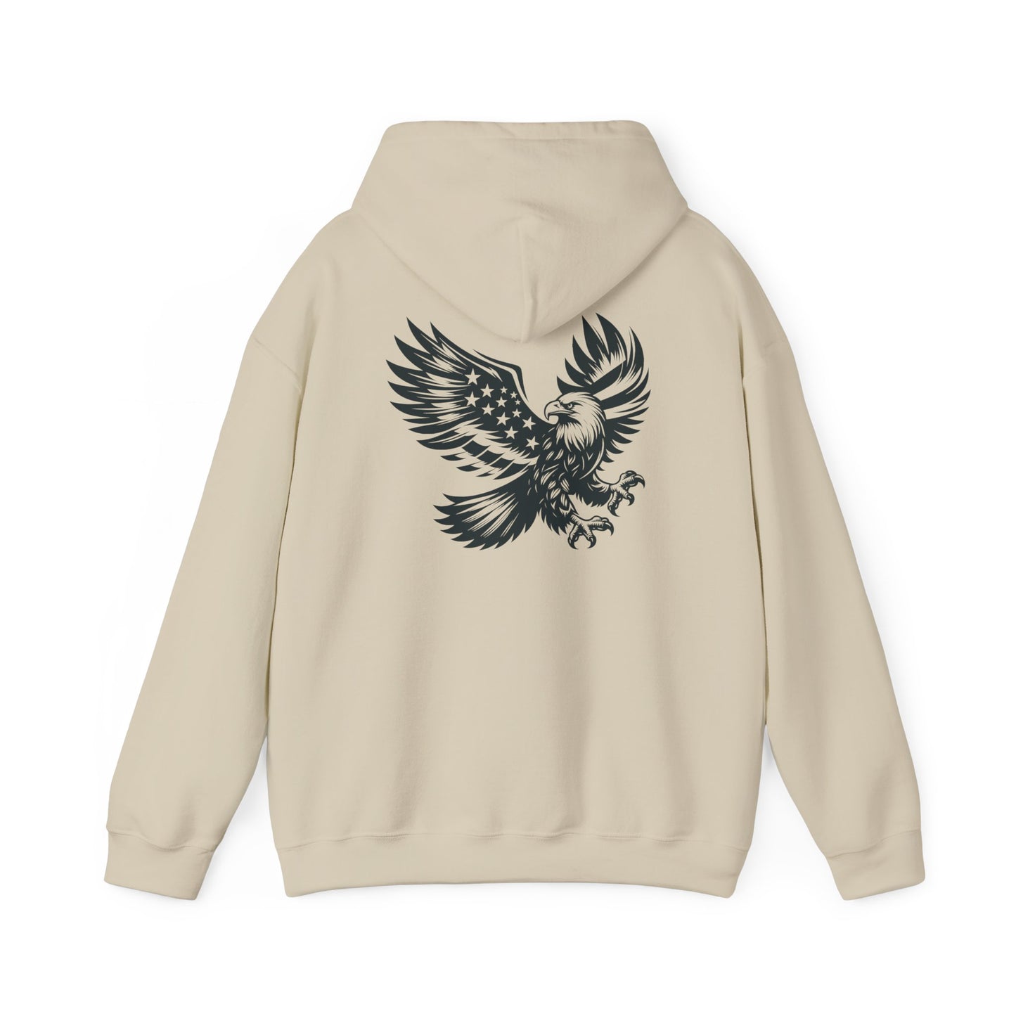 Eagle with American Flag Wings Hoodie — Patriotic Bald Eagle Back Graphic