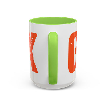 Mug — Bold Distressed Orange Text Coffee Cup (11oz/15oz)