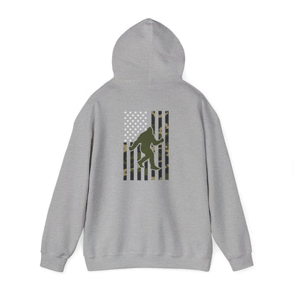 Bigfoot Camo Flag Hoodie – Sasquatch Hunting Outdoor Pullover