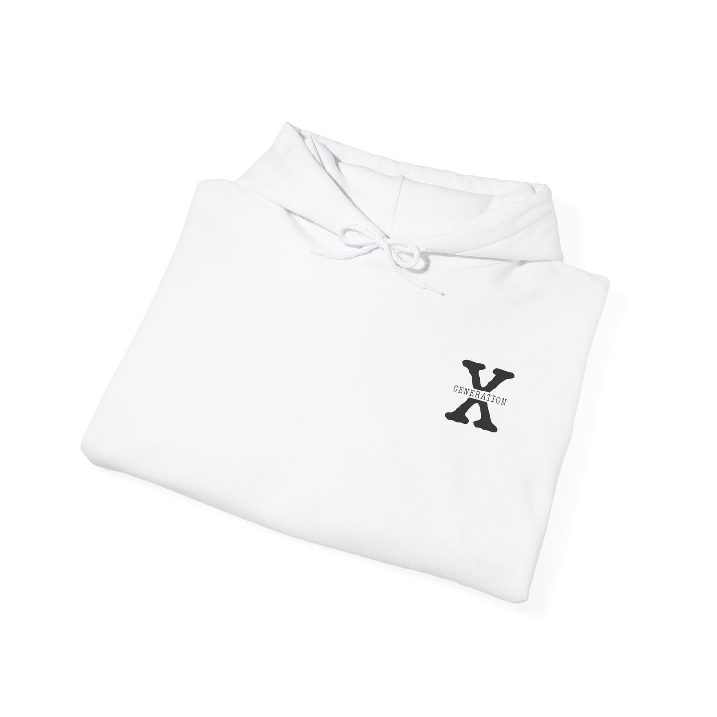 Generation X 'We Don't Care' Hoodie - Retro Grunge X Logo Sweatshirt