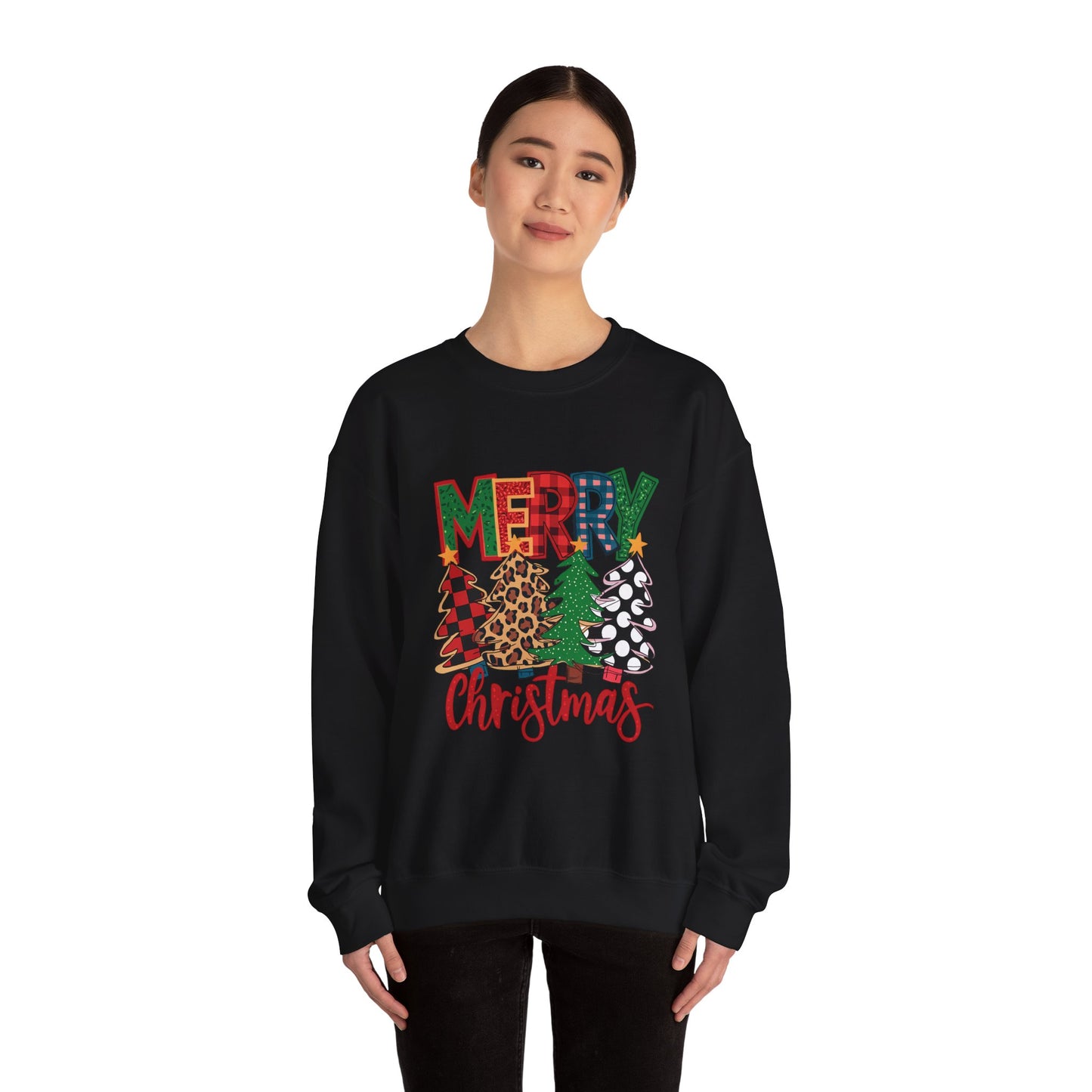 Merry Christmas Tree Crewneck Sweatshirt