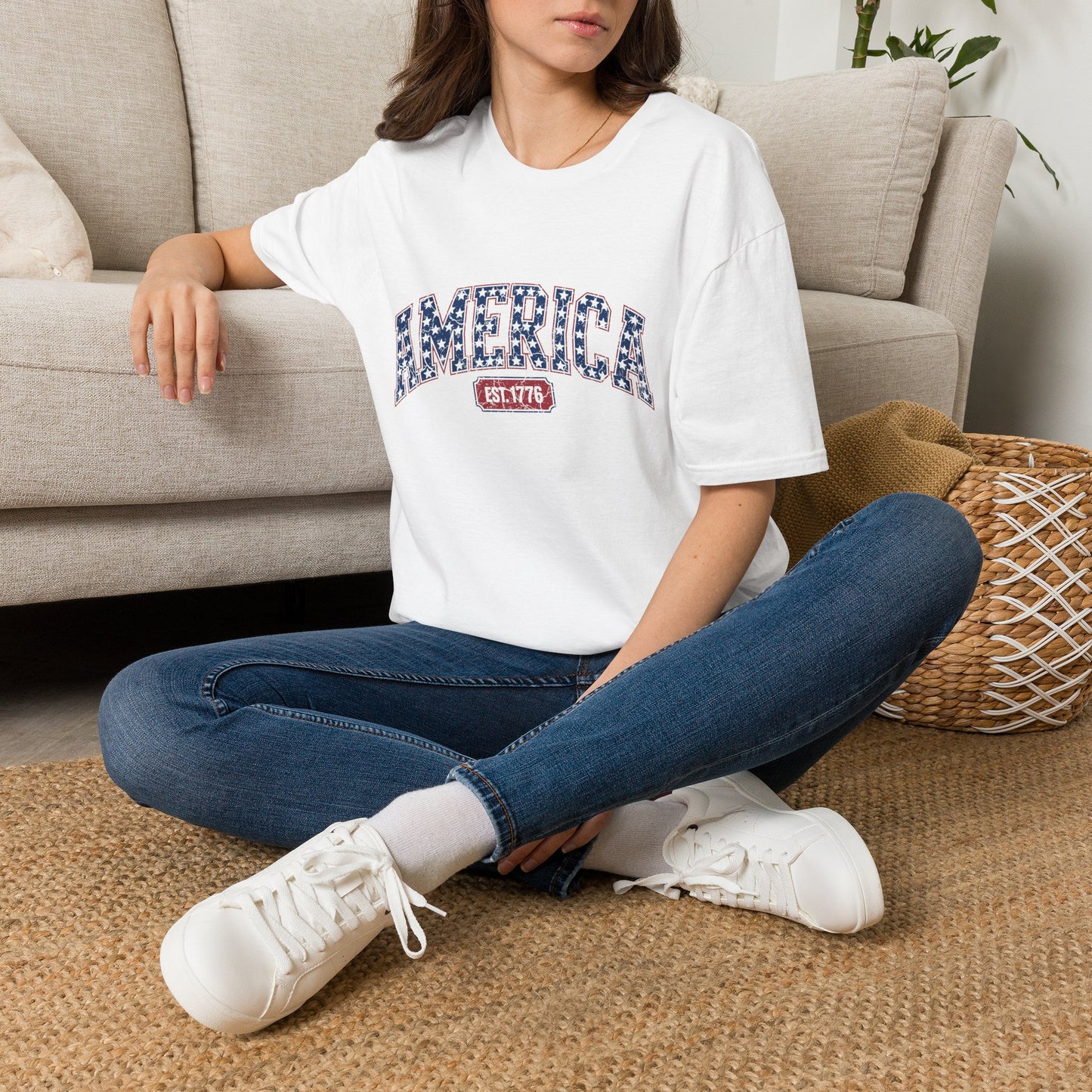 America Graphic T-Shirt — EST.1776 Patriotic Stars & Stripes Tee