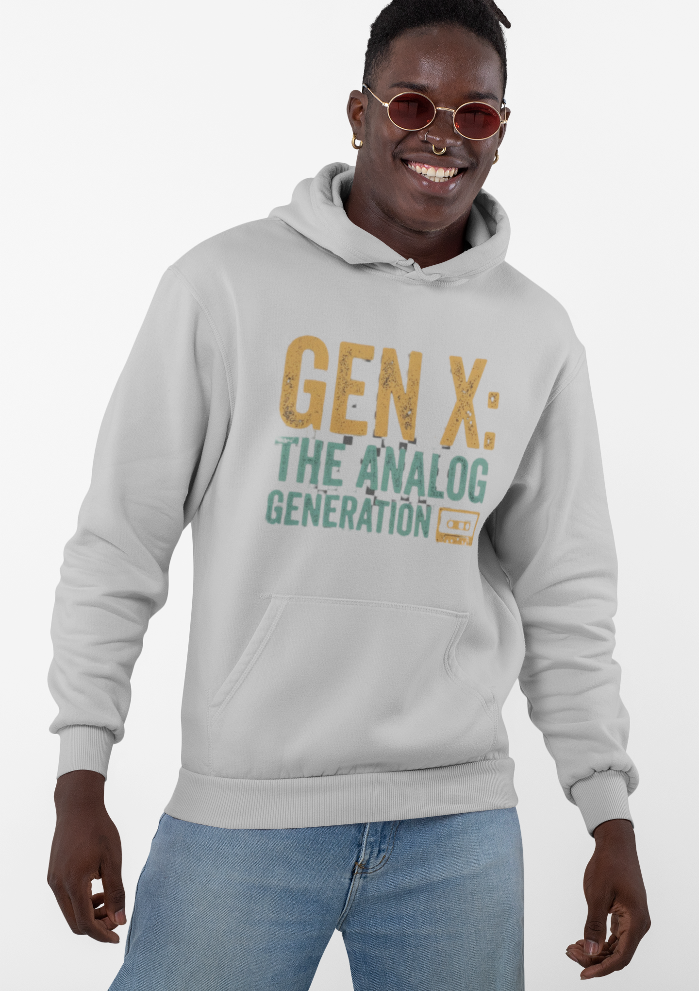 Hoodie — “Gen X: The Analog Generation” Retro Cassette Sweatshirt