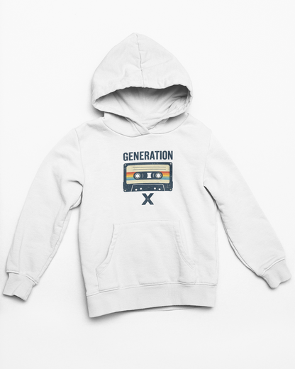 Generation X Retro Cassette Hoodie – Vintage 80s Music Sweatshirt