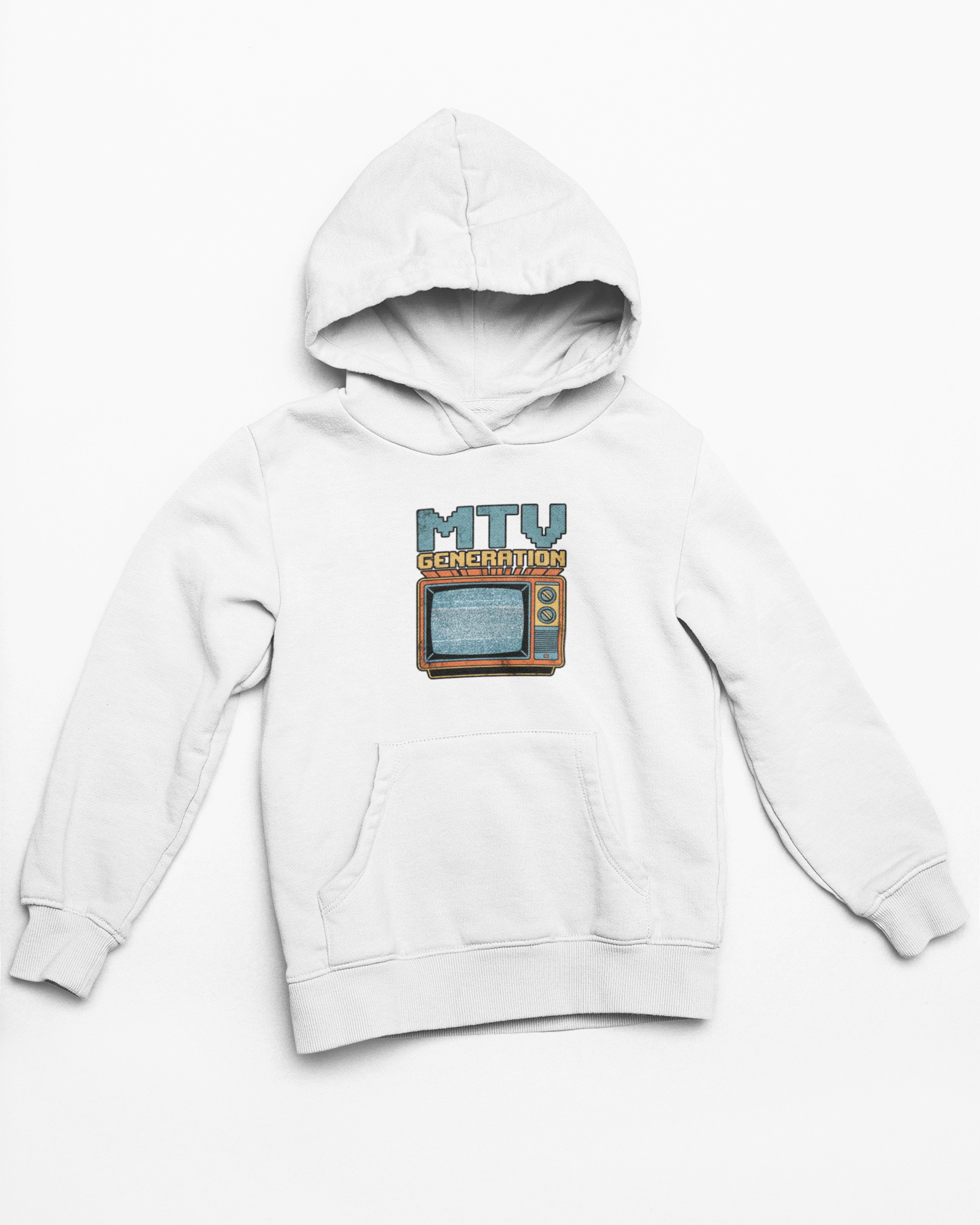 Retro TV 'MTV Generation' Hoodie – Vintage 80s Nostalgia Pullover