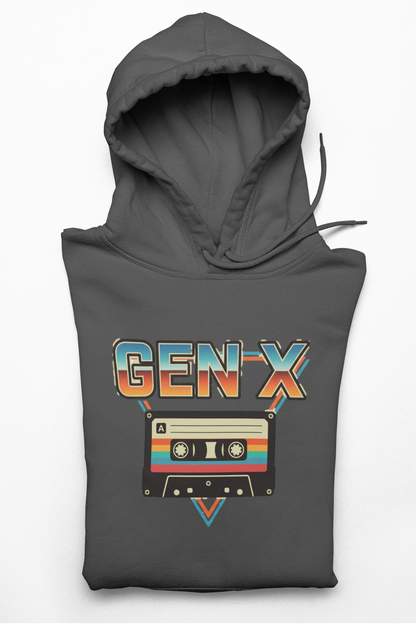 Gen X Retro Cassette Hoodie – Vintage 80s Music Sweatshirt