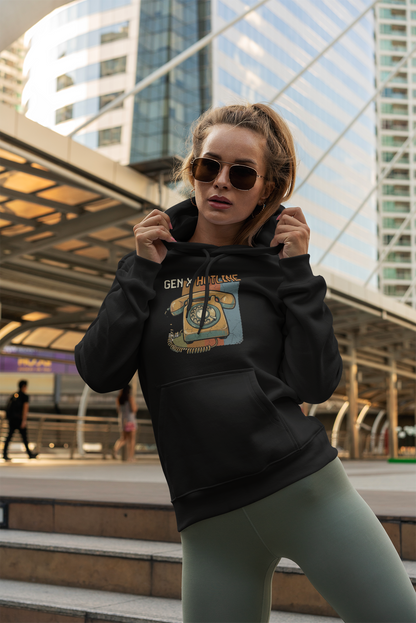 Gen X Hotline Hoodie — Retro Rotary Phone Sweatshirt