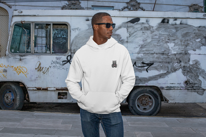 Patriotic Raccoon Hoodie — Black Flag Cross Design