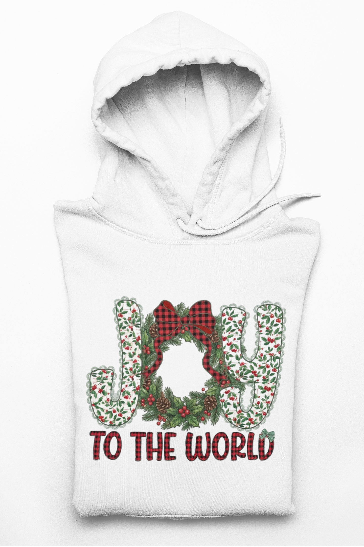 Joy to the World Hoodie — Festive Christmas Wreath Sweatshirt
