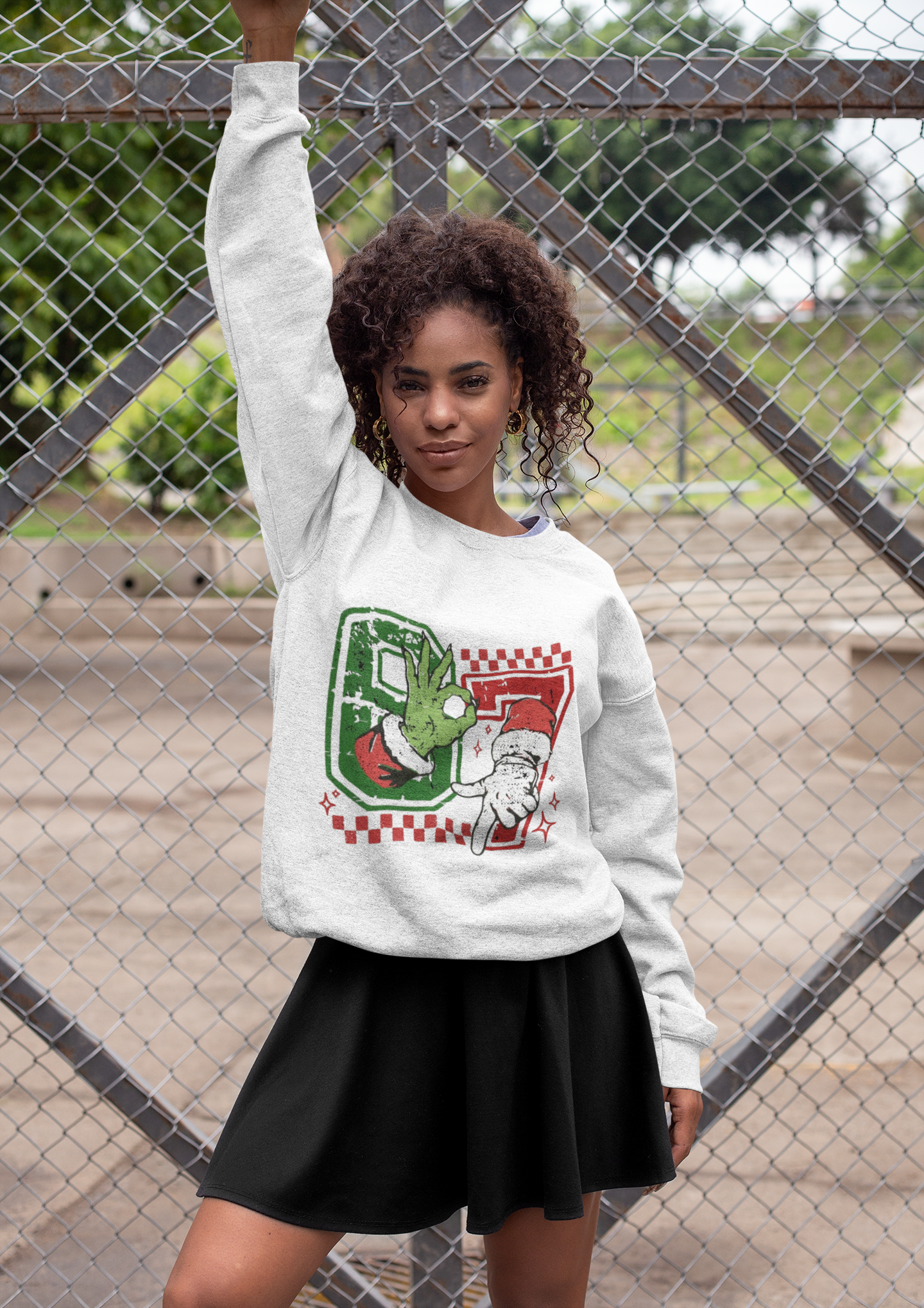 Retro Santa 87 Crewneck Sweatshirt — Vintage Holiday Graphic
