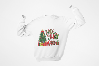 Ho Ho Ho Christmas Sweatshirt – Festive Tree & Gifts Holiday Crewneck
