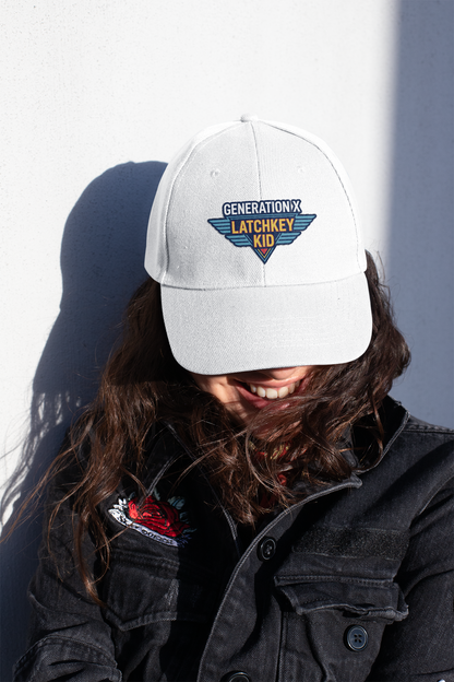 Generation X Latchkey Kid Trucker Hat — Retro Winged Logo Cap