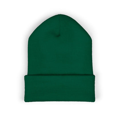 Embroidered Cross Cuffed Beanie — Minimal Faith Knit Hat
