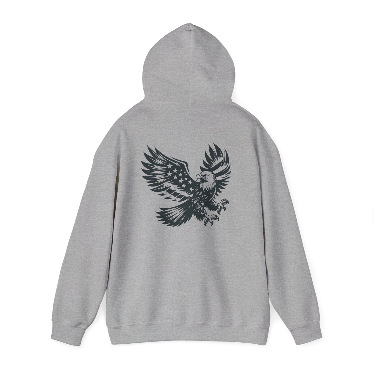 Eagle with American Flag Wings Hoodie — Patriotic Bald Eagle Back Graphic