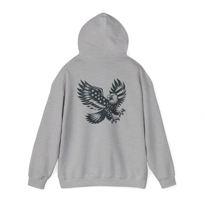 Eagle with American Flag Wings Hoodie — Patriotic Bald Eagle Back Graphic