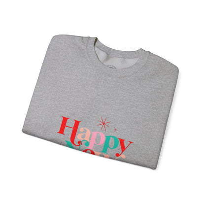 New Year Crewneck Sweatshirt — "Happy New Year" Festive Holiday Sweatshirt