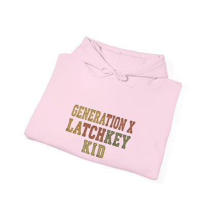 Gen X Latchkey Kid Hoodie — Retro Stencil Graphic Sweatshirt