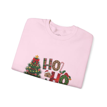 Ho Ho Ho Christmas Sweatshirt – Festive Tree & Gifts Holiday Crewneck