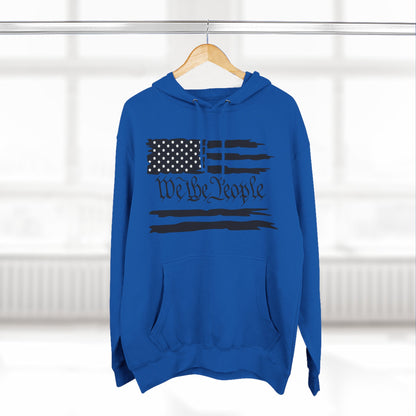 Patriotic "We the People" Hoodie - Distressed American Flag Pullover