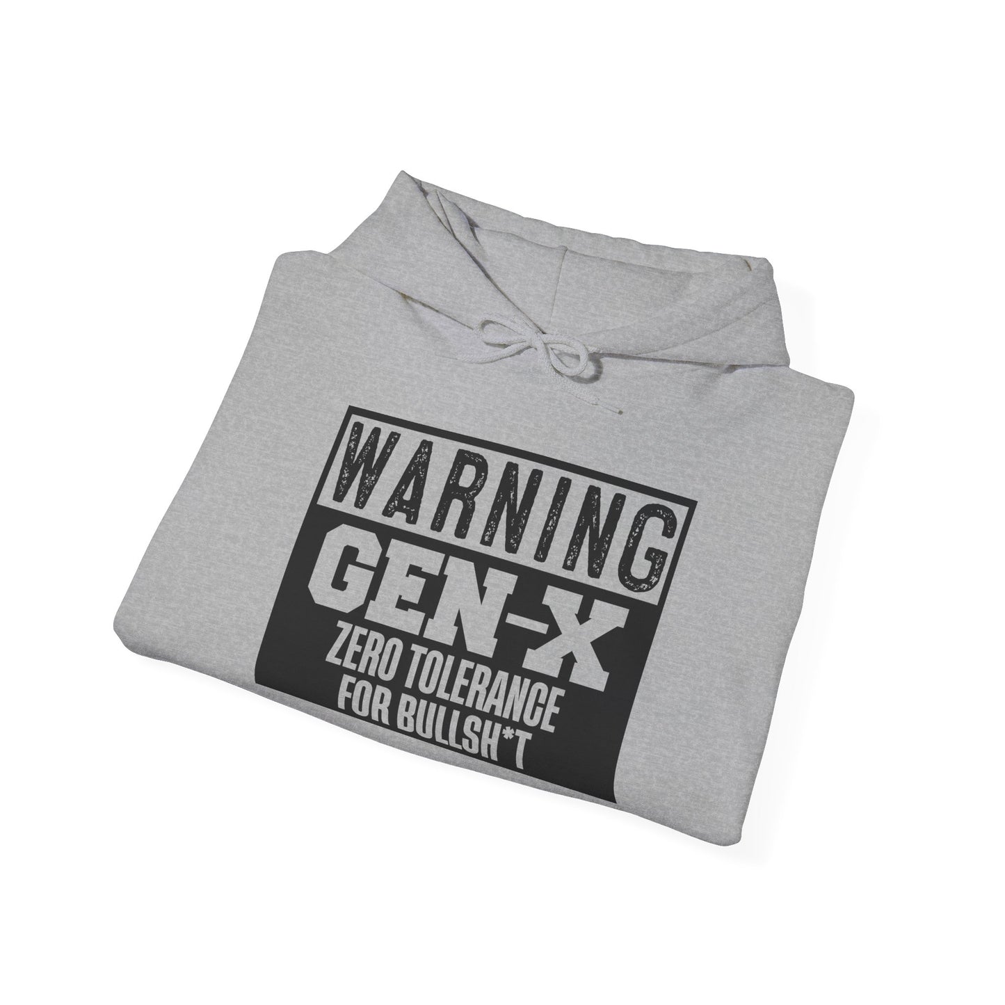 Gen-X Warning Hoodie — "Zero Tolerance for Bullsh*t" Vintage Style Sweatshirt