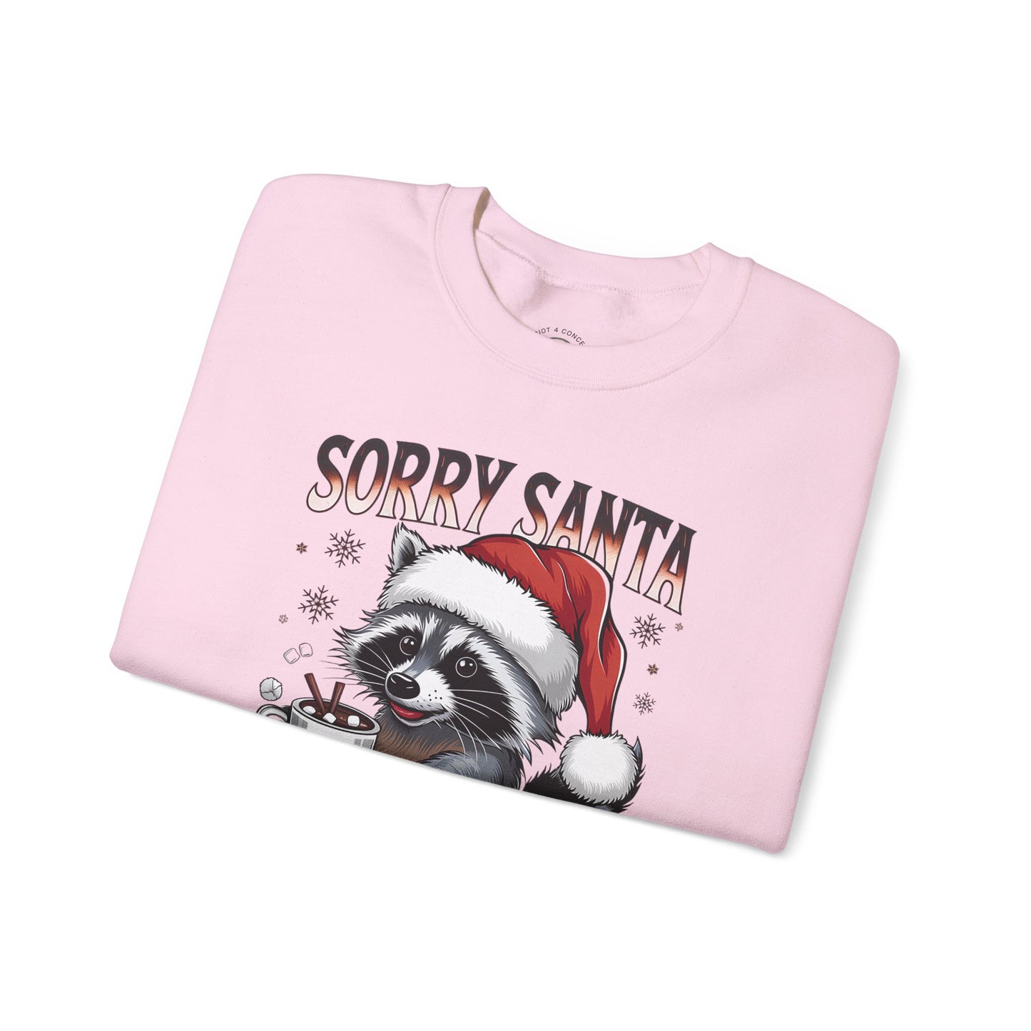 Raccoon Christmas Sweatshirt - "Sorry Santa I've Been Feral" Holiday Crewneck
