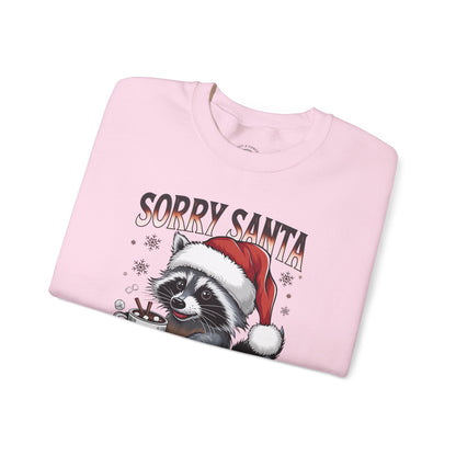Raccoon Christmas Sweatshirt - "Sorry Santa I've Been Feral" Holiday Crewneck