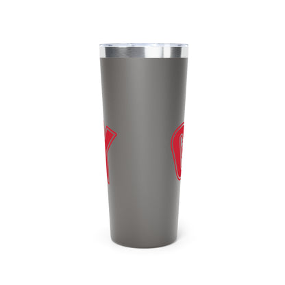 22oz Insulated Tumbler — Bold Red Lettering on Matte Black