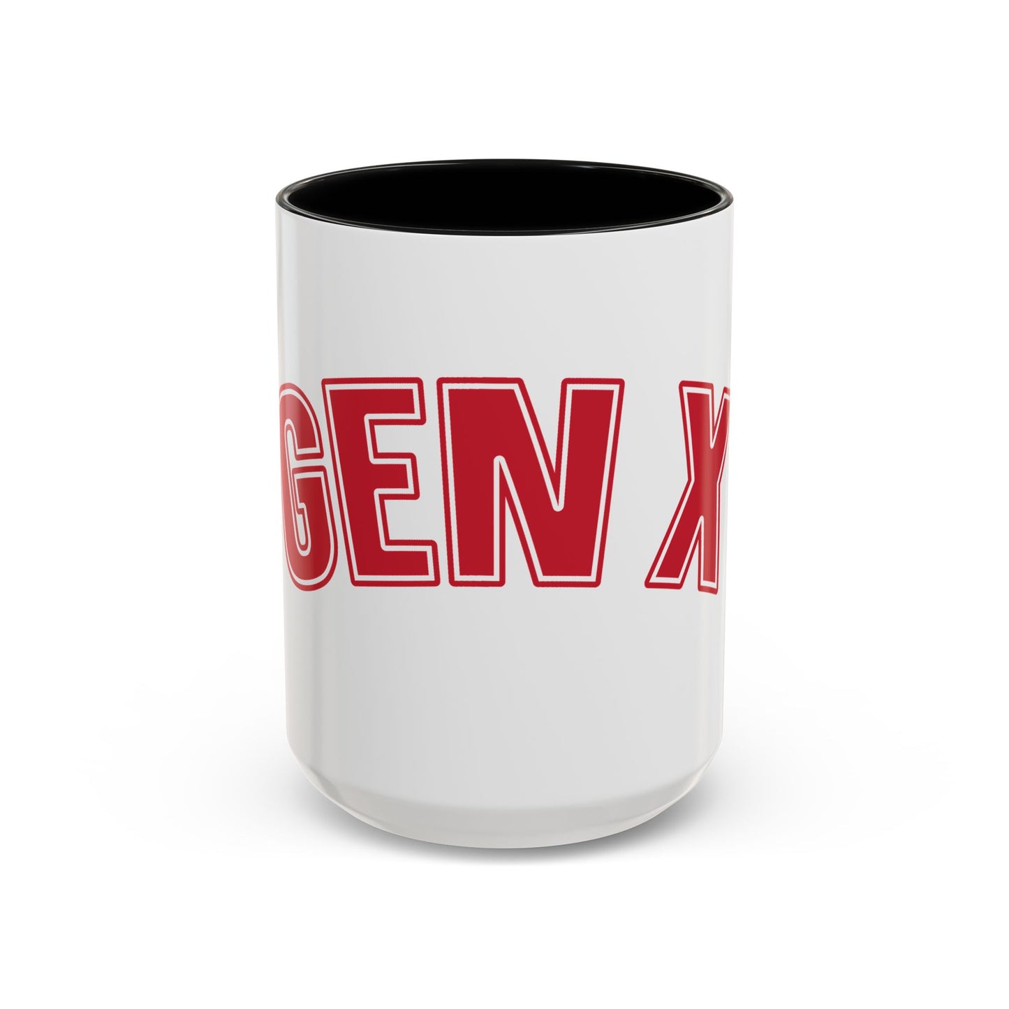 Gen X Coffee Mug — Retro Bold Red Accent Mug (11/15oz)