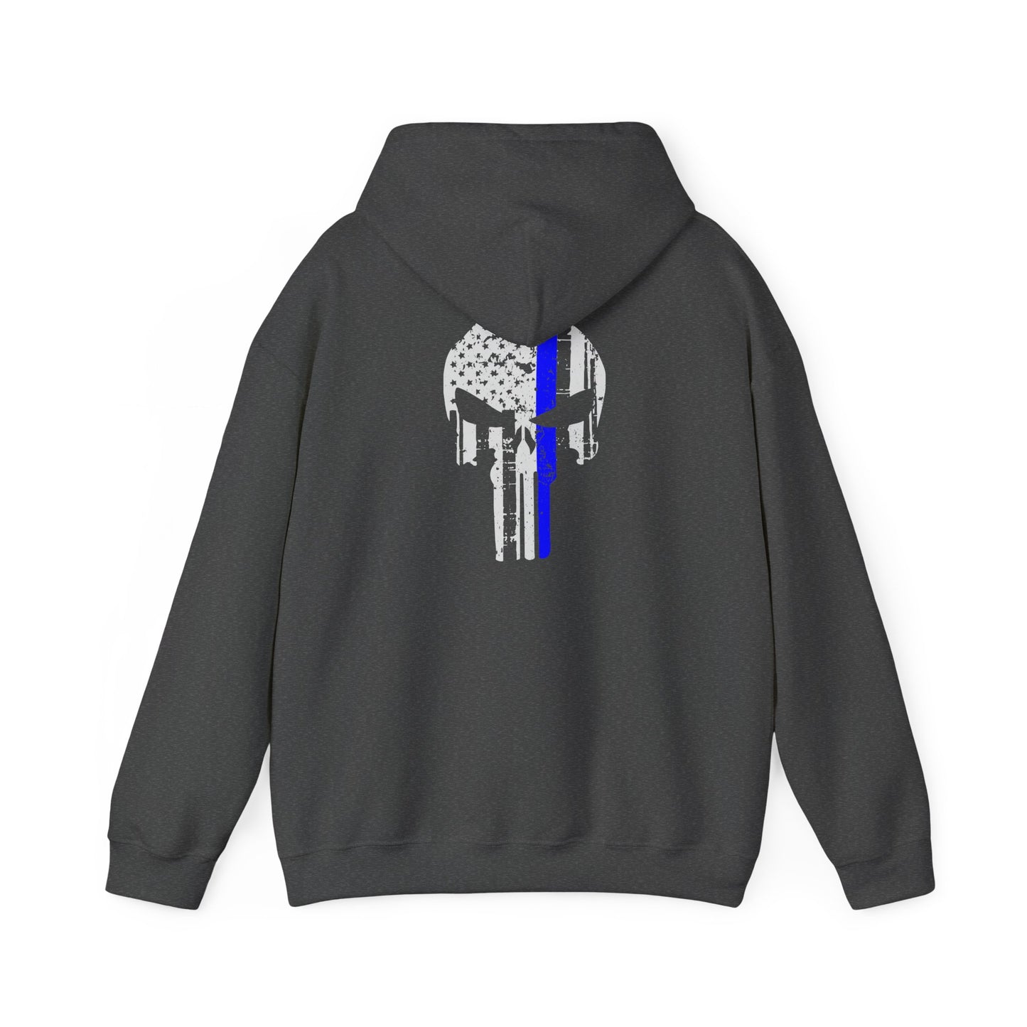 Punisher Skull Hoodie with Thin Blue Line Police Tribute
