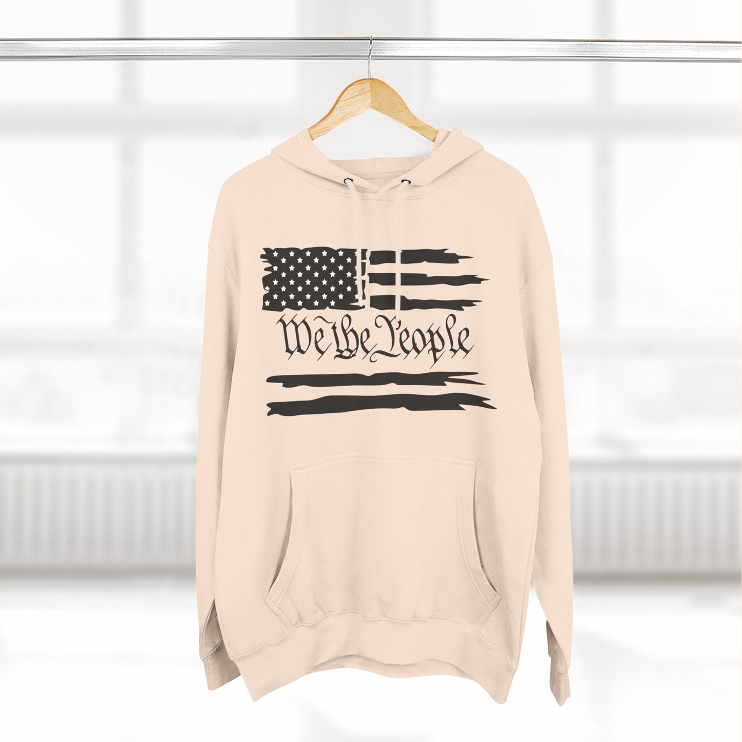 Patriotic "We the People" Hoodie - Distressed American Flag Pullover