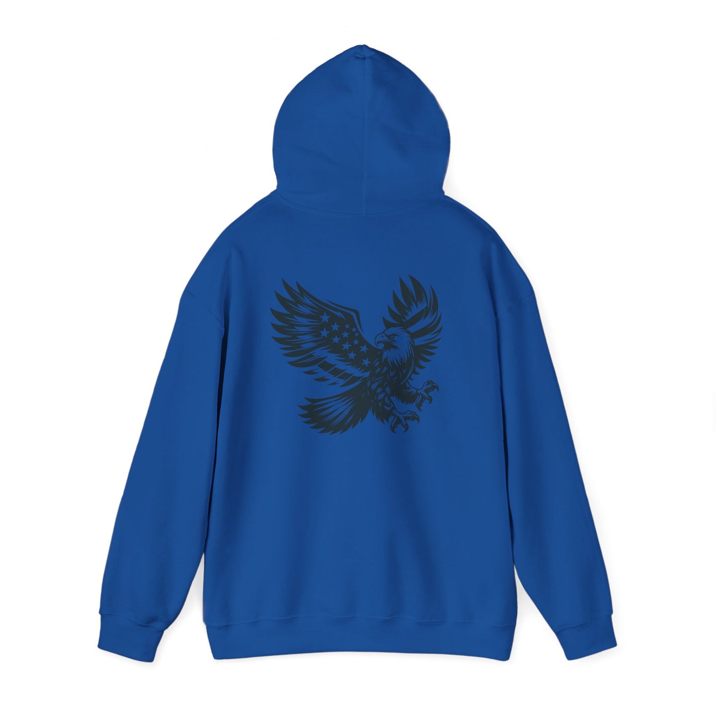 Eagle with American Flag Wings Hoodie — Patriotic Bald Eagle Back Graphic