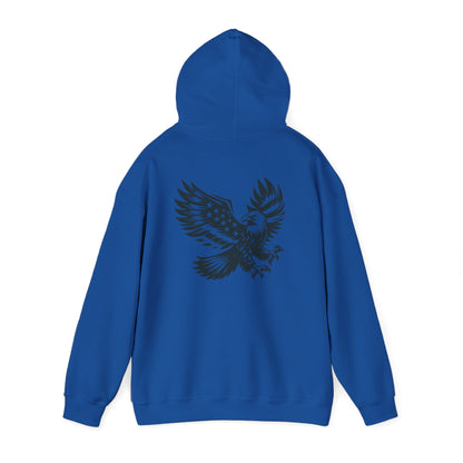 Eagle with American Flag Wings Hoodie — Patriotic Bald Eagle Back Graphic