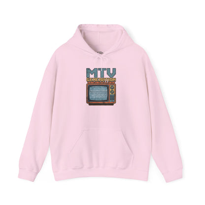 Retro TV 'MTV Generation' Hoodie – Vintage 80s Nostalgia Pullover