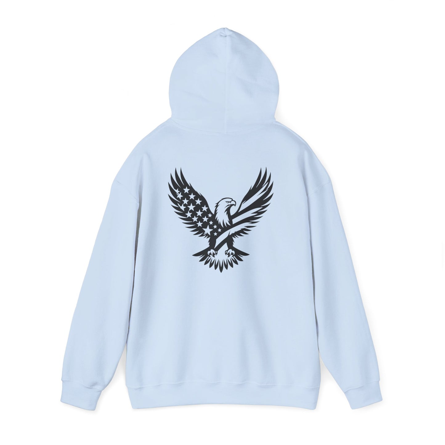 Patriotic Eagle Hoodie – American Flag Bald Eagle Back Print