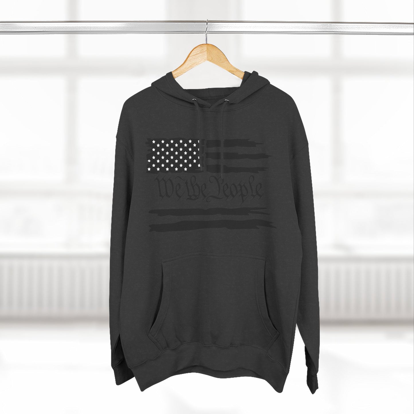 Patriotic "We the People" Hoodie - Distressed American Flag Pullover