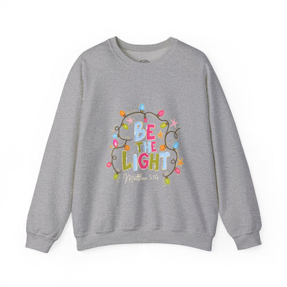 Be The Light Crewneck Sweatshirt — Colorful Inspirational Christian Sweatshirt (Matthew 5:14)