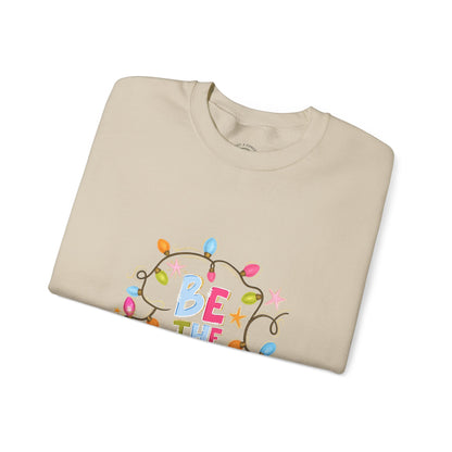 Be The Light Crewneck Sweatshirt — Colorful Inspirational Christian Sweatshirt (Matthew 5:14)