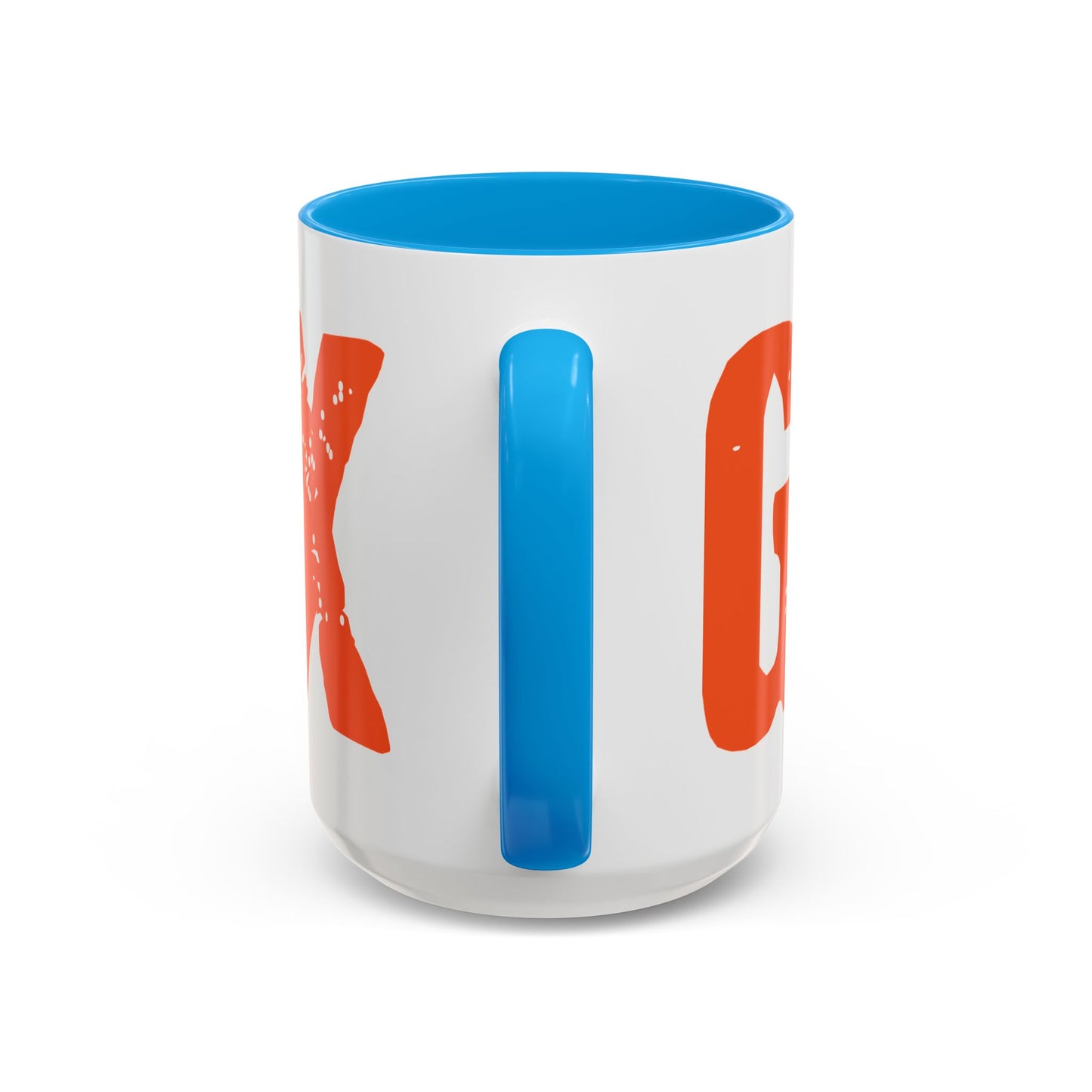 Mug — Bold Distressed Orange Text Coffee Cup (11oz/15oz)