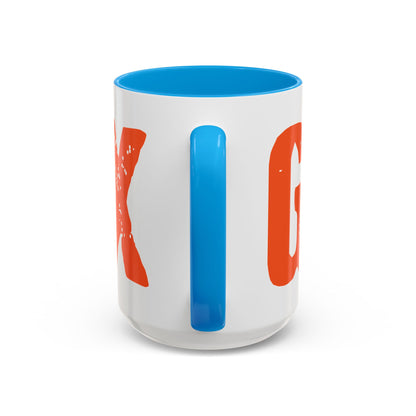 Mug — Bold Distressed Orange Text Coffee Cup (11oz/15oz)