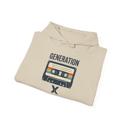 Generation X Retro Cassette Hoodie – Vintage 80s Music Sweatshirt