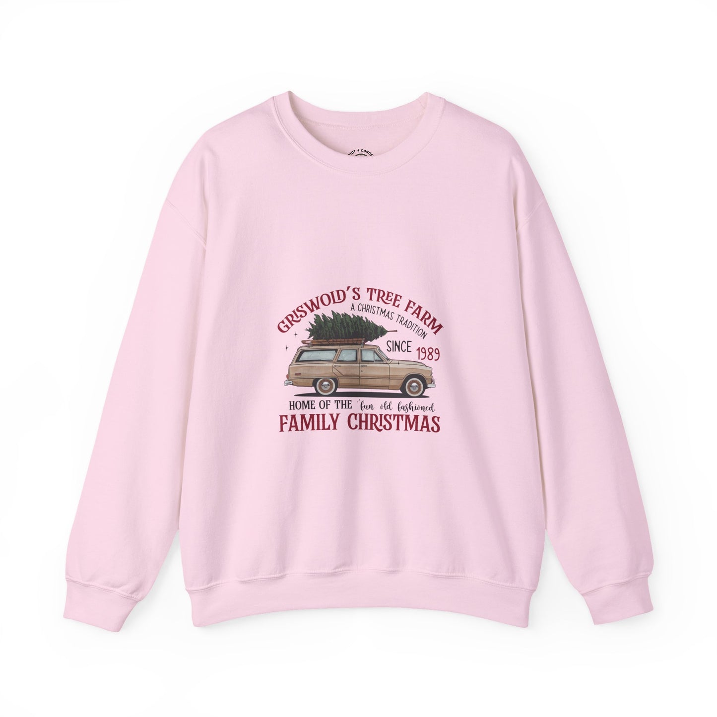Family Christmas Sweatshirt — Croswold’s Tree Farm Vintage Station Wagon Design