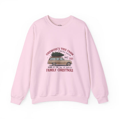 Family Christmas Sweatshirt — Croswold’s Tree Farm Vintage Station Wagon Design