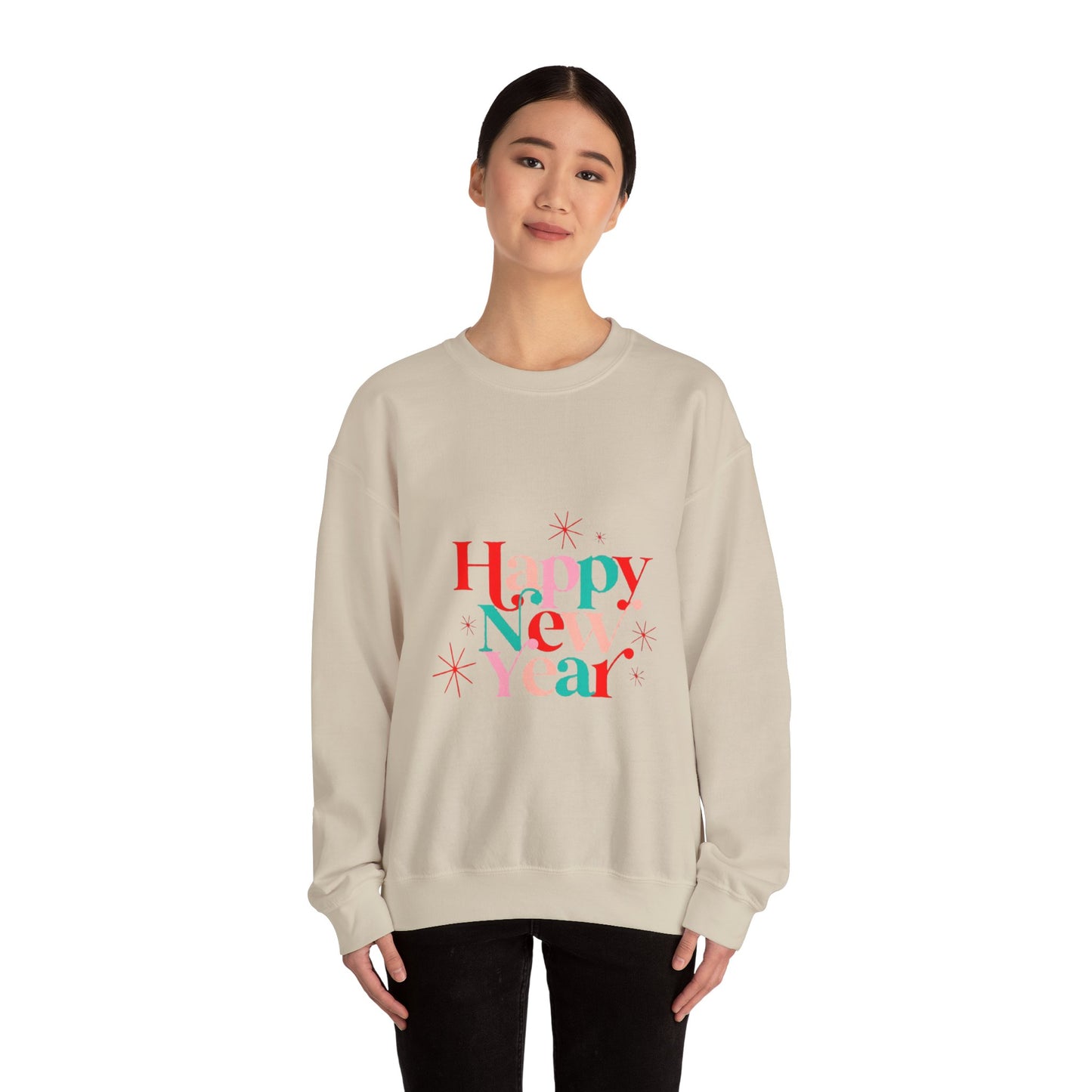 New Year Crewneck Sweatshirt — "Happy New Year" Festive Holiday Sweatshirt